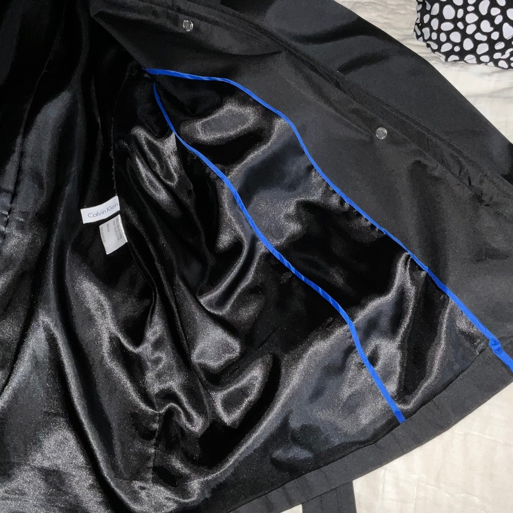 Calvin Klein Rain/Trench Coat Black size Medium - Picture 9 of 11